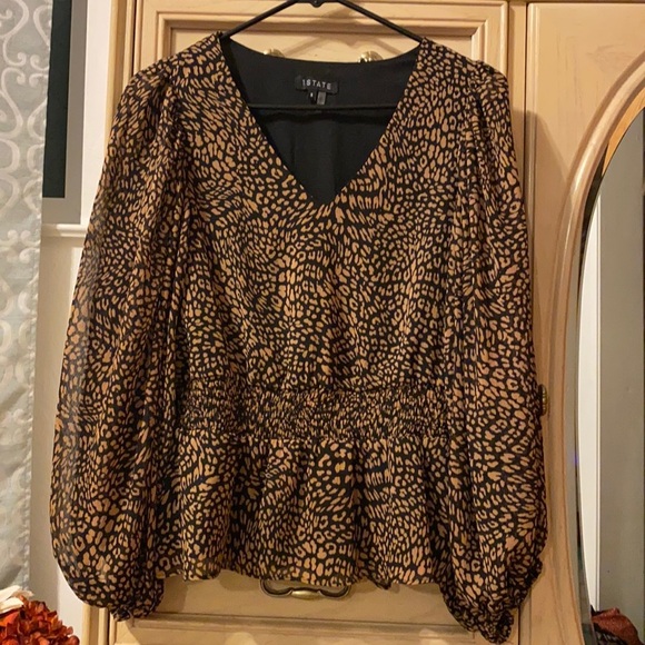 1 State Leopard Animal Print Blouse - Picture 1 of 7